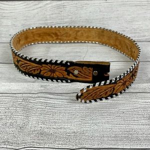 Vintage Chambers Phoenix Western Tooled Leather Belt | Sz 30